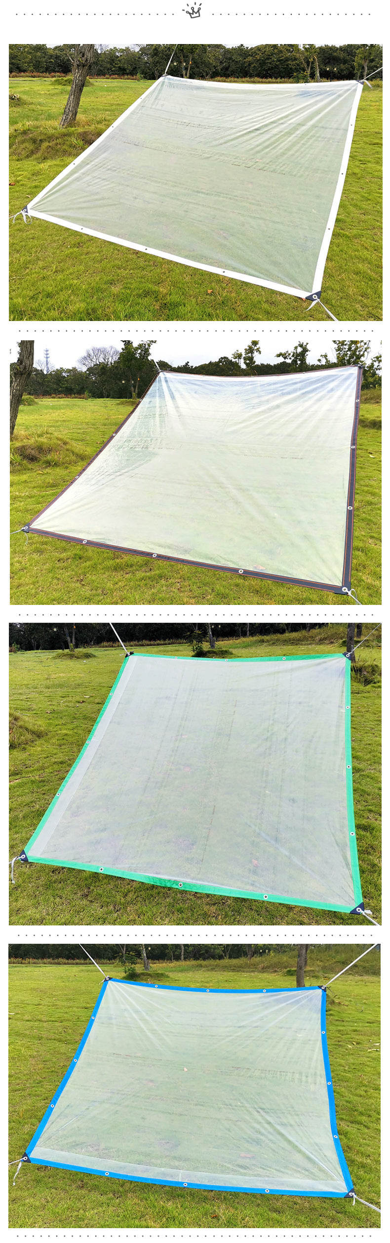 Plastic film - rainproof, windproof, thermal insulation, and frost protection.